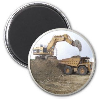 Huge Excavator / Dump Truck Fridge Magnets