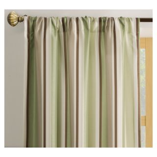 allen + roth Alison 84 in L Striped Green Rod Pocket Window Curtain Panel
