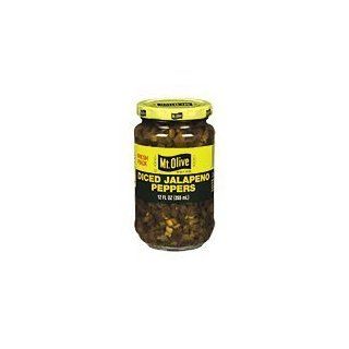 Mt. Olive Peppers   Diced Jalapeno Fresh Pack 12 Oz Jar  Sweet Peppers Produce  Grocery & Gourmet Food