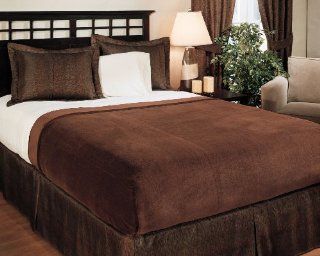 Sun Yin USA Inc Microplush Queen Blanket, Chocolate   Bed Blankets