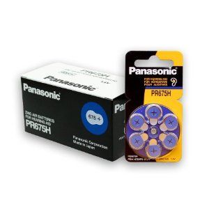 60 Panasonic Hearing Aid Batteries Size 675 + Battery Holder Keychain Kit Health & Personal Care