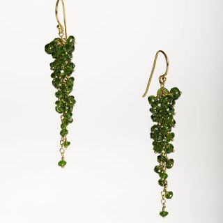 chrome diopside waterfall earrings by kate wood jewellery