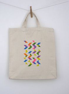 geometric chevron tote bag by rolfe&wills