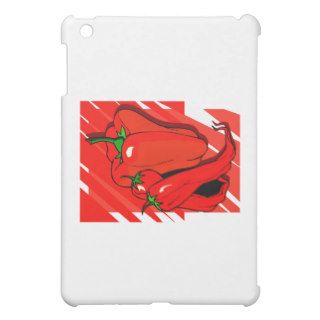 Striped background 3 peppers red.png iPad mini case