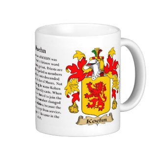 Koehn, the Origin, the Meaning and the Crest Mugs