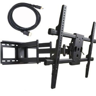 VideoSecu Articulating Full Motion TV Wall Mount for 32" 65" LED LCD Plasma TVs up to 165 lbs with VESA up to 684x400 mm, Dual Arm pulls out up to 25 Inch, with Leveling Adjustments, Bonus 10 ft HDMI Cable A37 Electronics