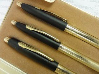 Cross Made in the USA Century Classic Trio of 10K Rolled/Filled Tuxedo Rollerball Pen , Ball Point Pen and 0.5MM Pencil Combo Set. Very Rare Made in Lincoln Rhode Island , USA Health & Personal Care