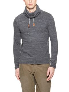 Marled Drawstring Funnel Neck Sweater by JC RAGS