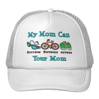 Mom Outswim Outbike Outrun Triathlon Cap Trucker Hats