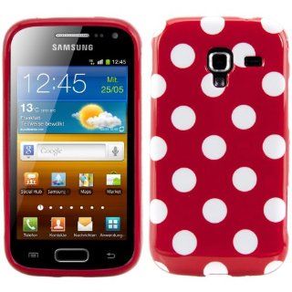 kwmobile TPU CASE for Samsung Galaxy Ace 2 i8160 Polka dot design Red White   Stylish designer case made of premium soft TPU Cell Phones & Accessories