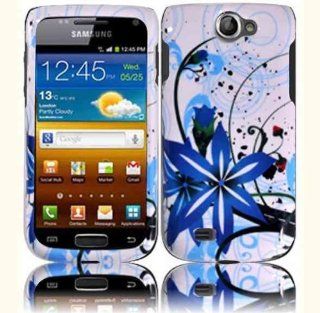 White Blue Flower Hard Cover Case for Samsung Galaxy Exhibit 4G SGH T679 Cell Phones & Accessories