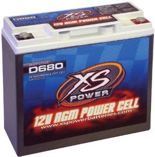 XS Power D680 AGM Audio Series 1000 Max Amp 320 Cranking Amp 12V Battery with 7.3" M6 Terminal Bolt Automotive