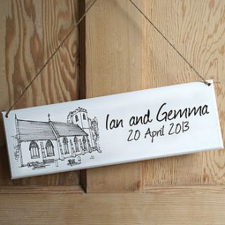 personalised illustration wedding sign by letterfest