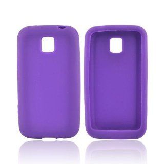 PURPLE For LG Optimus M MS690 Silicone Skin Case Cover Cell Phones & Accessories