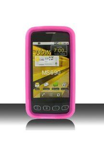 LG MS690 Optimus M Silicone Skin Case   Hot Pink Cell Phones & Accessories