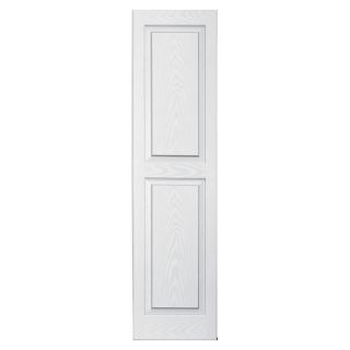 Vantage 2 Pack White Raised Panel Vinyl Exterior Shutters (Common 55 in x 14 in; Actual 54.56 in x 13.875 in)