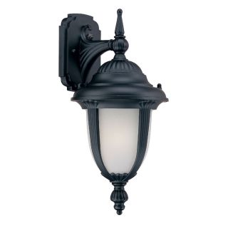 Monterey Energy Star Collection Wall mount 1 light Outdoor Matte black Frosted glass Light Fixture