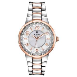 Ladies Bulova Rosedale Diamond Accent Watch with Mother of Pearl Dial