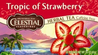 Celestial Seasonings Herb Tea, Tropic of Strawberry, 20 Count Tea Bags (Pack of 6)  Grocery Tea Sampler  Grocery & Gourmet Food
