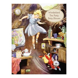 Alice Down the Rabbit Hole Wonderland Baby Shower Personalized Invites