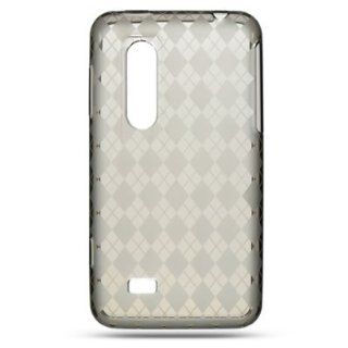Flexi Gel SKin TPU SMOKE Glove with CHECKERED Design Soft Cover Case for LG THRILL 4G / OPTIMUS 3D (AT&T) [WCC682] Cell Phones & Accessories
