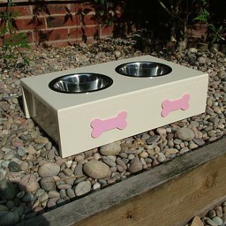 personalised dog feeding station by crafty pup