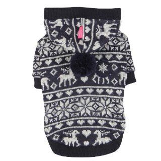 Pinkaholic New York Reindeer Hooded Dog Sweater, Medium, Navy  Pet Hoodies 