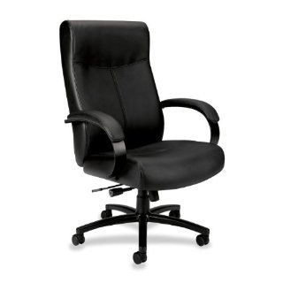 HON VL685 Leather Big and Tall Chair for Office or Computer Desk, Black   Executive Chair With Headrest