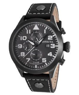 Invicta Men's 17017 I Force Black/Charcoal Genuine Leather Watch at  Men's Watch store.