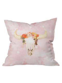 Kangarui Romantic Boho Buffalo Throw Pillow by DENY Designs