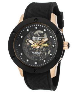 Rotary Men's Editions Automatic See Through Black Dial Two Tone Ip Case Black Rubber Watches