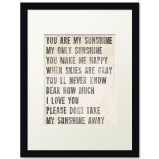 You Are My Sunshine, black frame (antique white)   Single Frames