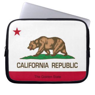 California Flag and Slogan Laptop Computer Sleeves