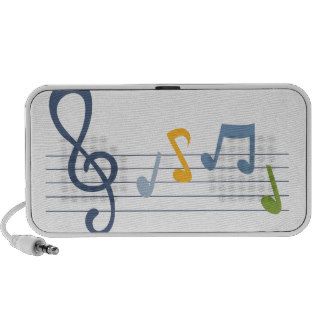 Colorful cartoon music notes PC speakers