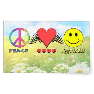 Harmony   Wishing you Peace, Love and Happiness Rectangle Stickers