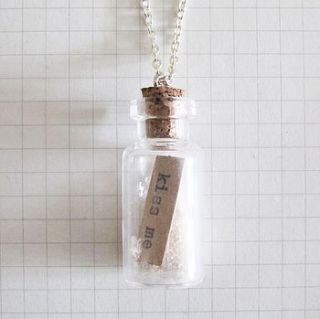 message bottle personalised necklace by wue