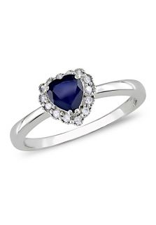 Amour U7500584658 5.5  Jewelry,0.7 TCW Rhodium Plated 10kt. White Gold Blue Sapphire Cocktail Ring, Fine Jewelry Amour Rings Jewelry