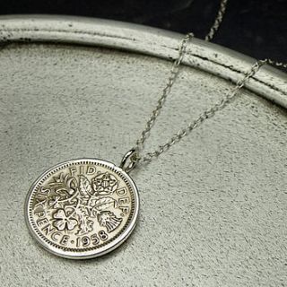 lucky sixpence necklace by hersey silversmiths