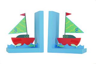 boat bookends by the contemporary home