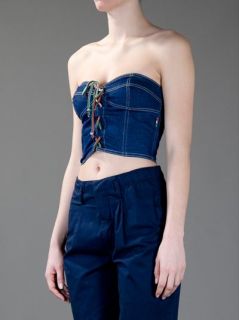 Moschino Vintage Denim Strapless Top