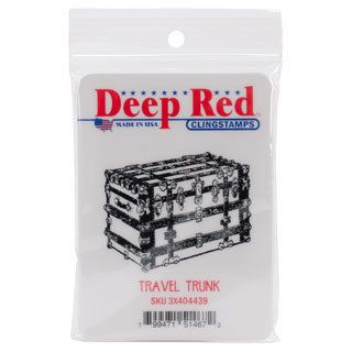 Deep Red Cling Stamp 2.2 X1.75   Travel Trunk