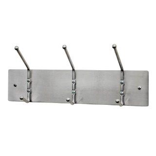 Ex Cell Kaiser 703 SA Aluminum Wall Mounted Rack with 3 Plated Double Hooks, 18" Length x 3 3/4" Width x 4" Height