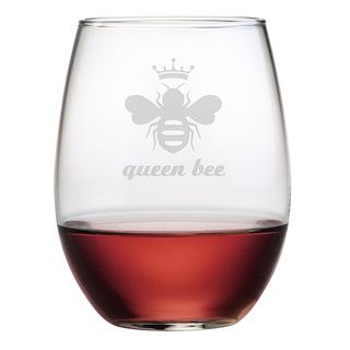 Queen Bee Stemless Wine Glasses (Set of 4) Wine Glasses
