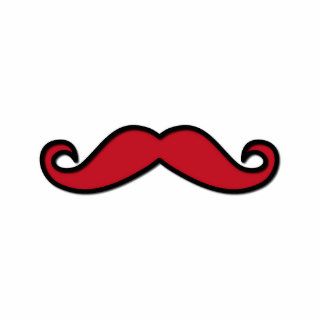 Handlebar Moustache (Mustache)   Black Red Photo Cut Out