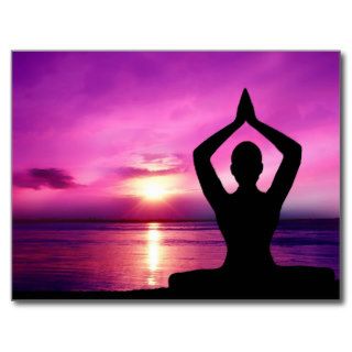 Healing yoga meditation postcards