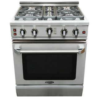 Capital Precision L 30 in 4 Burner Freestanding 4.1 cu ft Self Cleaning Convection Gas Range (Stainless Steel)