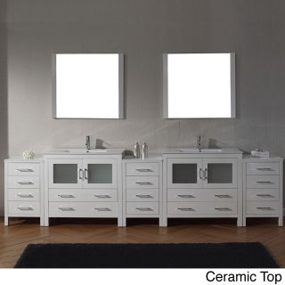 Virtu Usa Dior 126 Inch Double Sink Vanity Set In White
