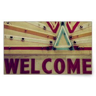 Marquee Welcome Sign Rectangle Sticker