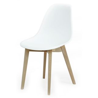 White Seat With Brown Wood Legs Patt Chair