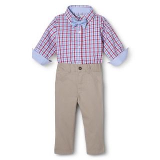 G Cutee Newborn Boys 3 Piece Shirtzie, Pant and Bow Tie   Red Hot 24 M